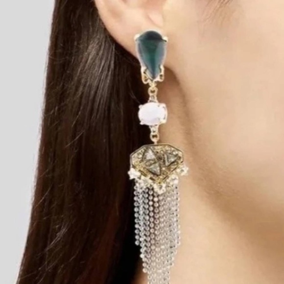 Alexis Bittar Gold and Silver Chandelier Earrings - Picture 2 of 5